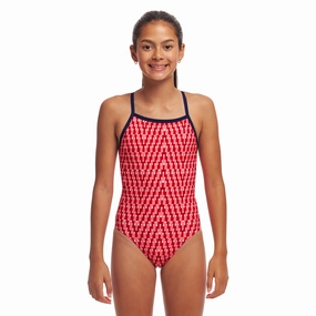 Funkita Red Head Tie Me Tight Girls Swimsuit swim training suits women, performance one piece swimsuits