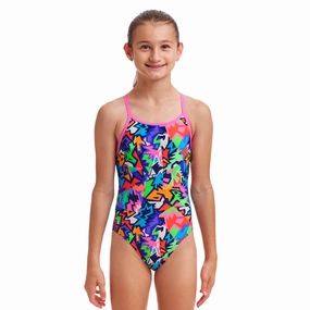 Funkita Sharp Edges Diamond Back Girls Swimsuit swim training suits women, performance one piece swimsuits