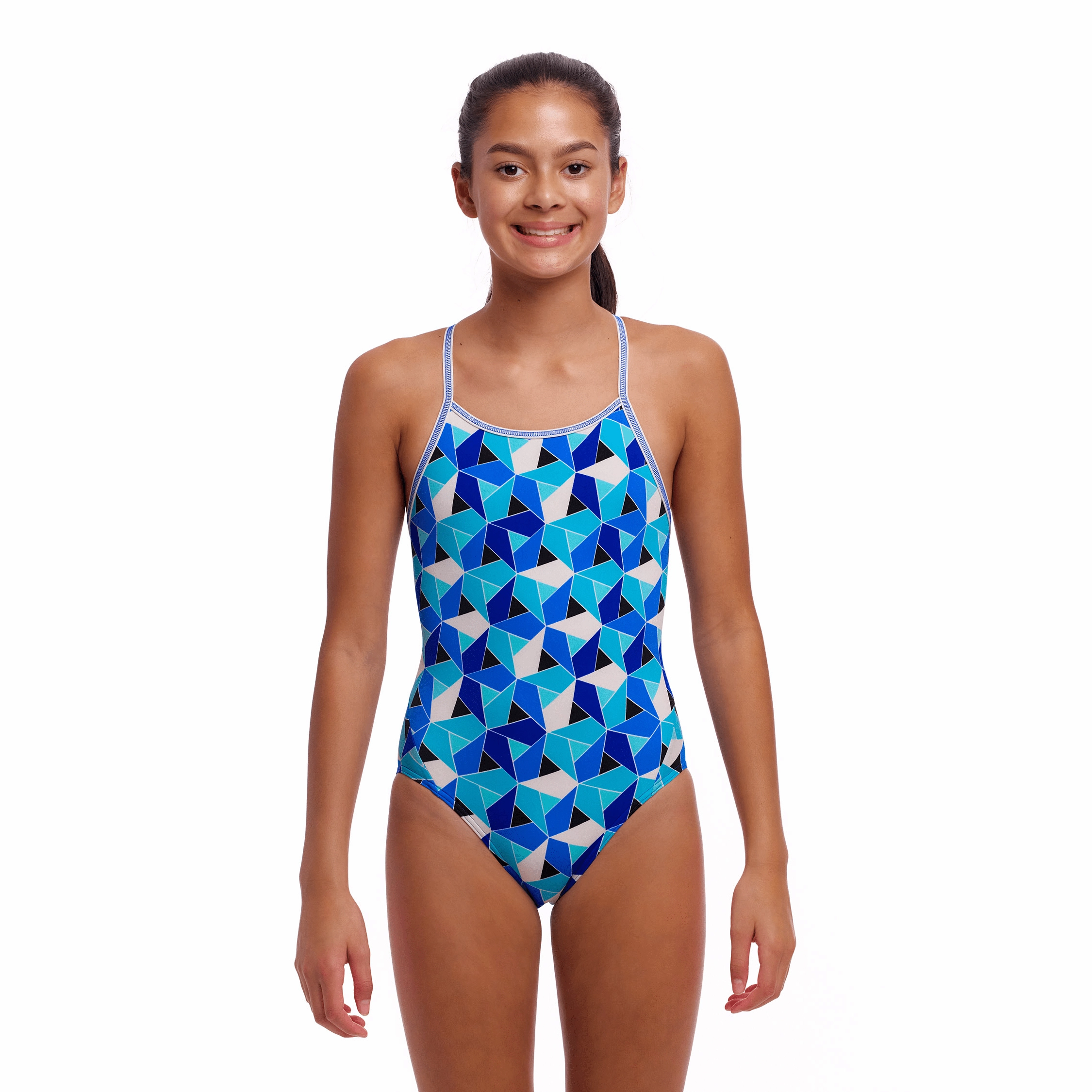 Funkita Tetra Tonic Girl's Diamond Back Swimsuit swim training suits women, performance one piece swimsuits