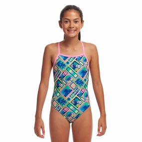 Funkita Ukule Babe Tie Me Tight Girls Swimsuit swim training suits women, performance one piece swimsuits