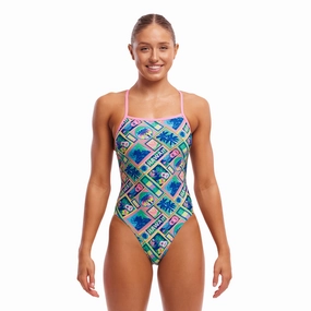 Funkita Ukule Babe Tie Me Tight Ladies Swimsuit swim training suits women, performance one piece swimsuits