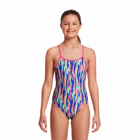 Funkita Wing Tips Girl's Diamond Back Swimsuit swim training suits women, performance one piece swimsuits