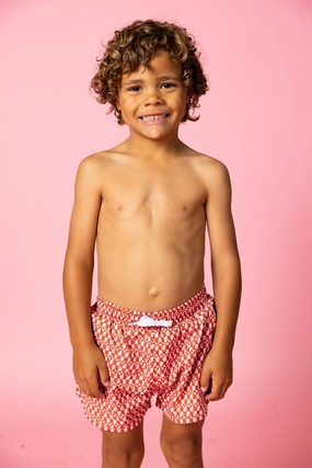 Geometric | Mini Retro Shorties boys summer swimwear, boys rash guard swim sets