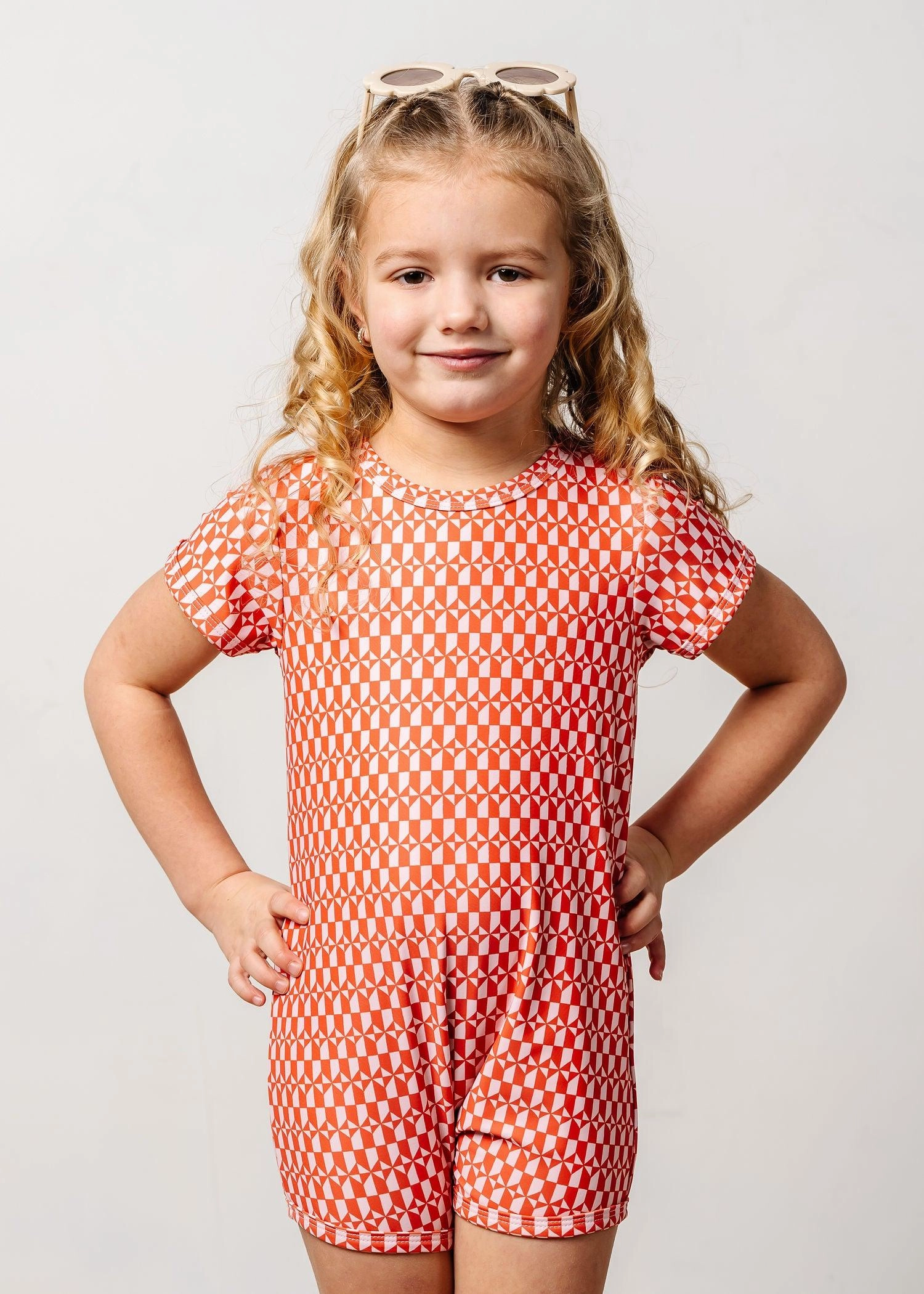 Geometric | Mini Shorties Rashguard (Unisex) boys summer swimwear, boys rash guard swim sets
