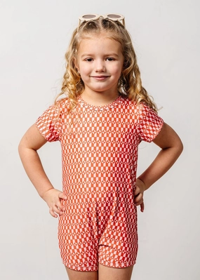 Geometric | Mini Shorties Rashguard (Unisex) boys summer swimwear, boys rash guard swim sets