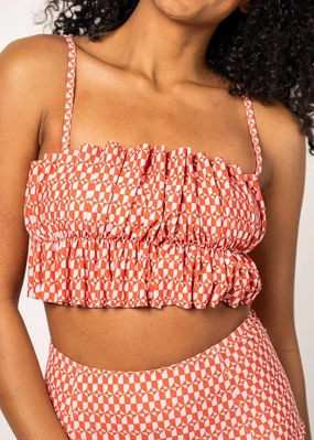 Geometric | Oversized Ruffle Top tankini swim tops, adjustable bikini tops