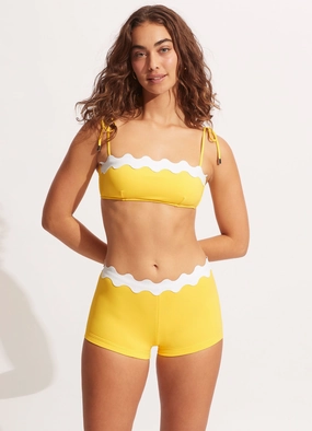 Gia Ric Rac Bustier Bandeau Bikini Top - Citron two-piece bikinis for women, trendy bikinis for beachwear