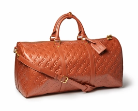 Lightweight Travel Bag Overnight Bag Monogram Unisex Duffle Bag - Brown