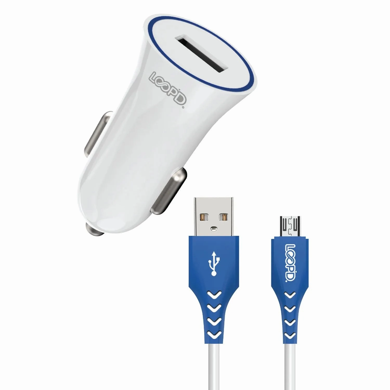 Big Savings Alert Loop'D Usb Port Car Charger With Micro Usb Cable - 10.5W