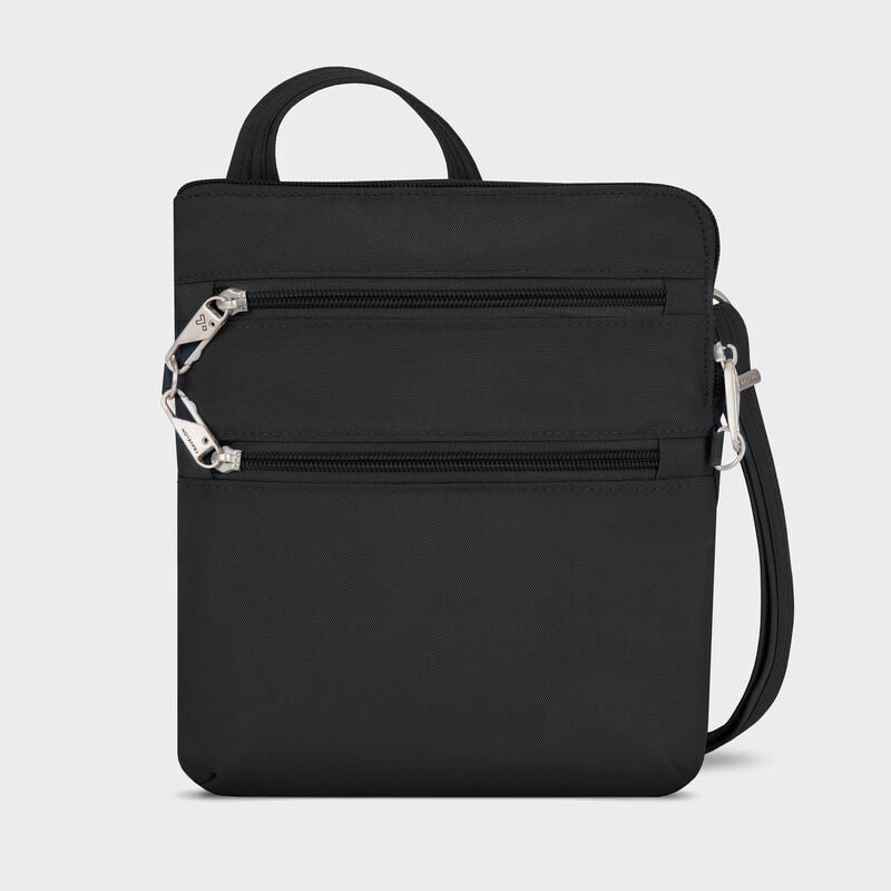 Travelon Anti-Theft Classic Slim Double Zip Crossbody Secure RFID Passport Wallet