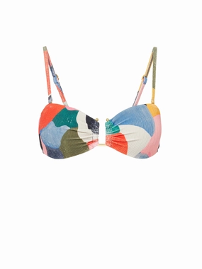 Gina Top In Carta Colorblock Texture fashionable beach swimwear, modern womens bikinis