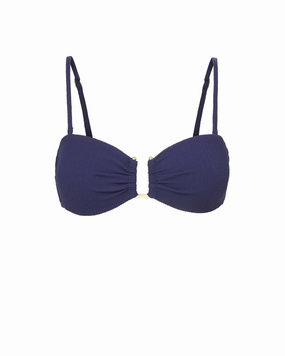 Gina Top In Navy Texture high waist swimwear women, swimsuit for women beachwear