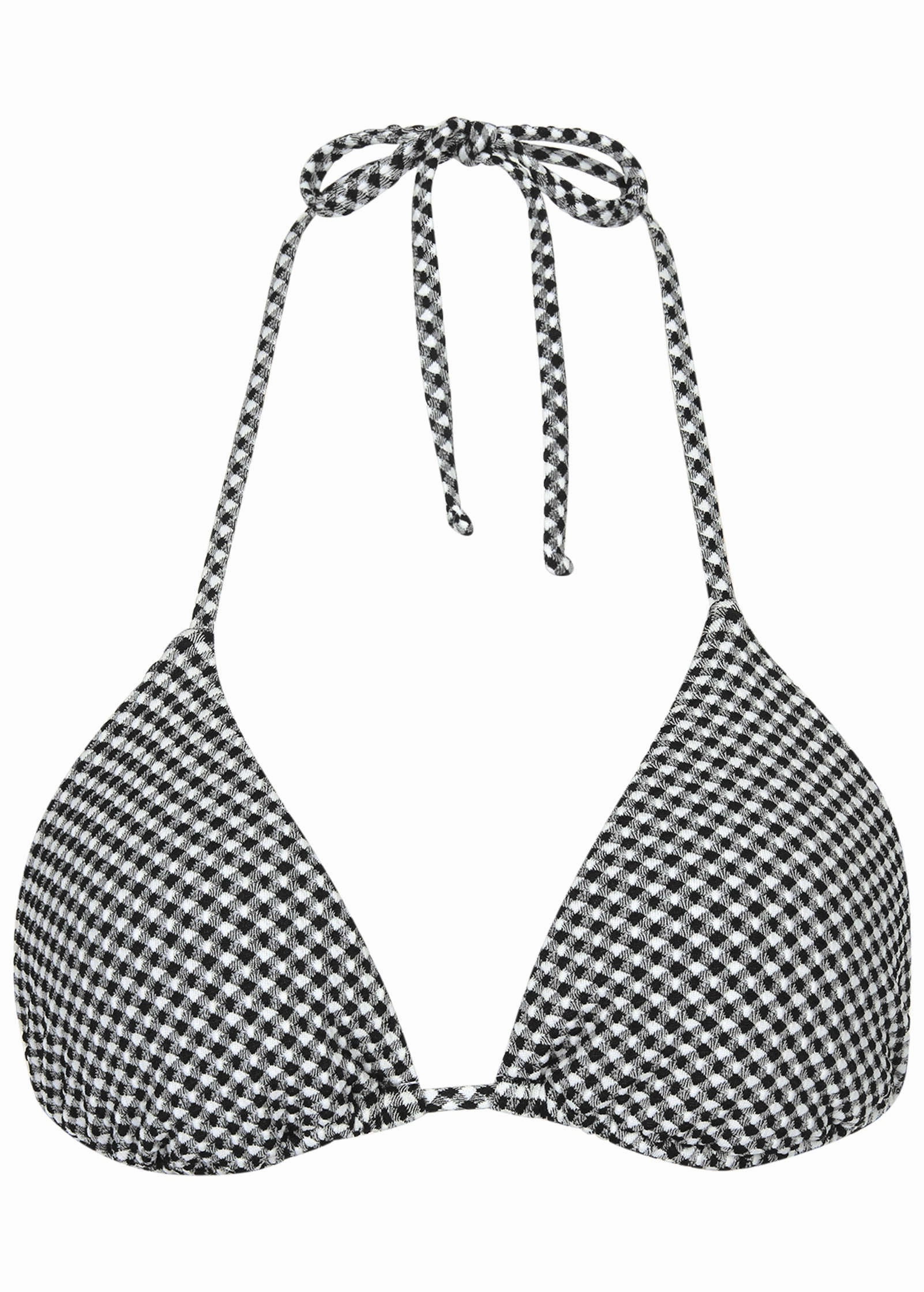 Gingham Bahamas Triangle Top - Black & White