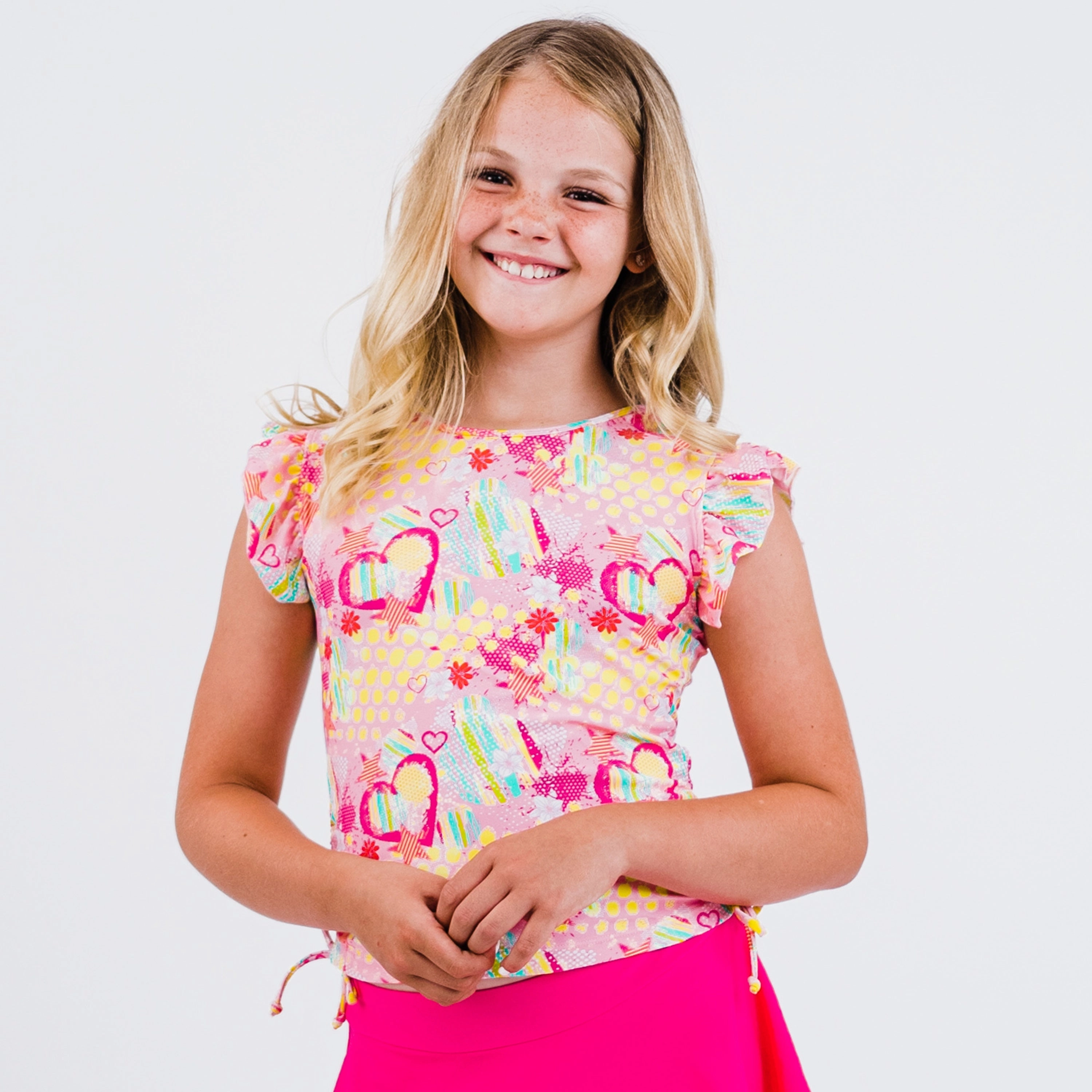 Girl's Flutter Sleeve Chloe Swim Top