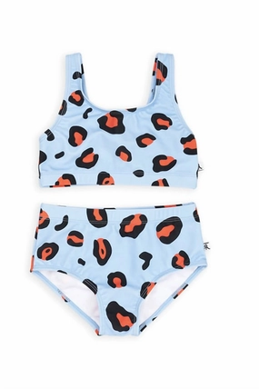 Girl's Leopard Bikini In Blue stylish teen girl swimsuits, teen girls swimwear sets