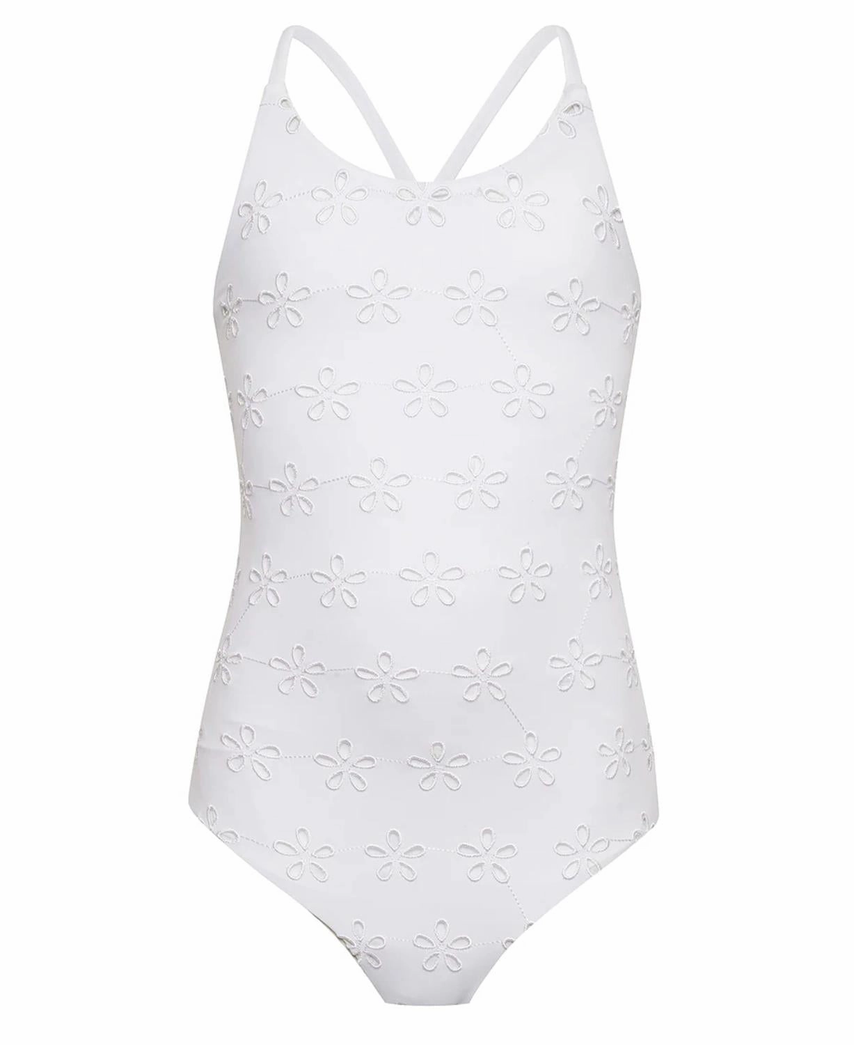 Girl's Little Julia One-Piece Swimsuit In White