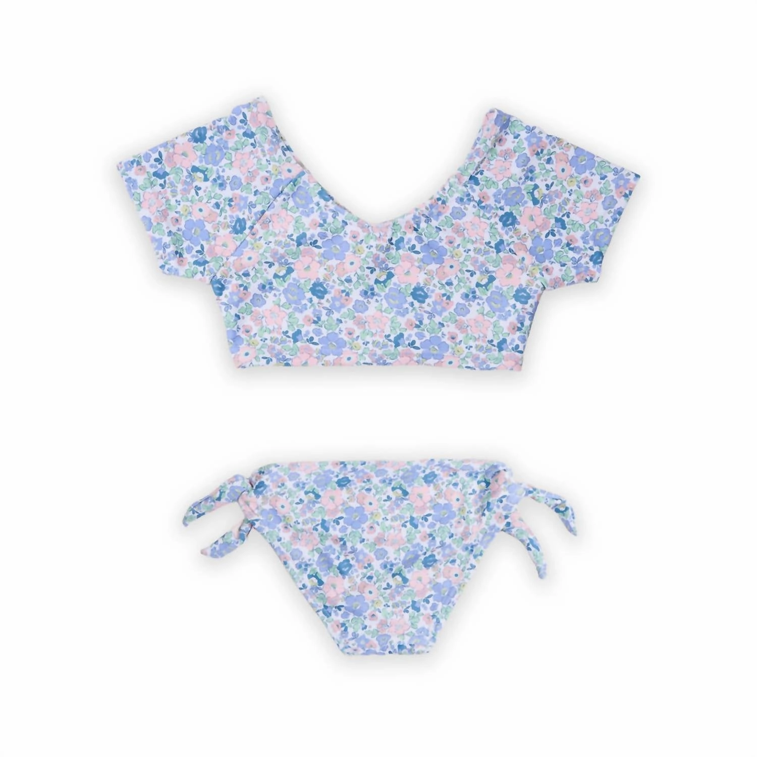 Girl's Lottie Short Sleeve Rashguard In Floral