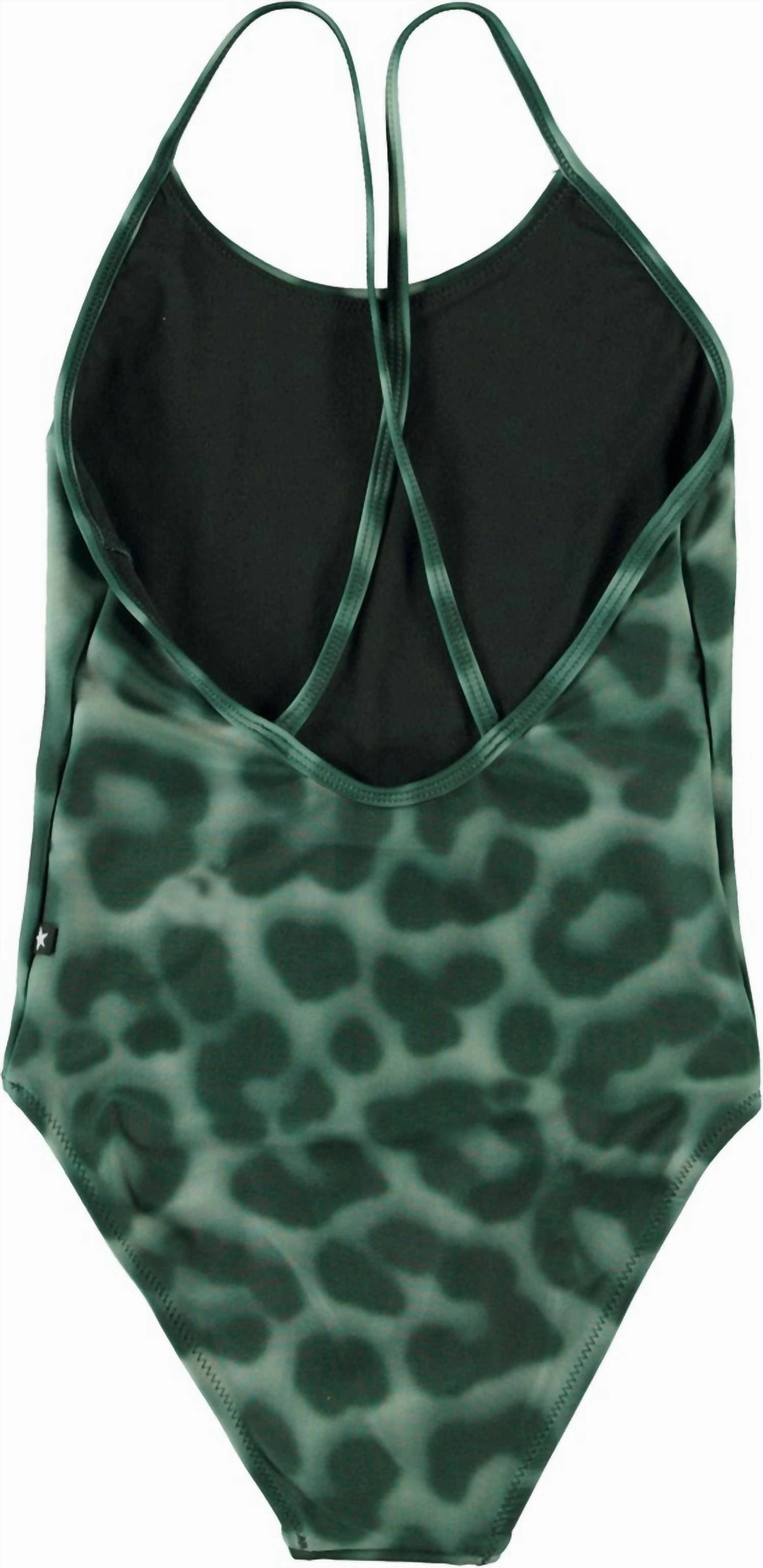 Girl's Nanna Spray Jaguar One-Piece Swimsuit In Green