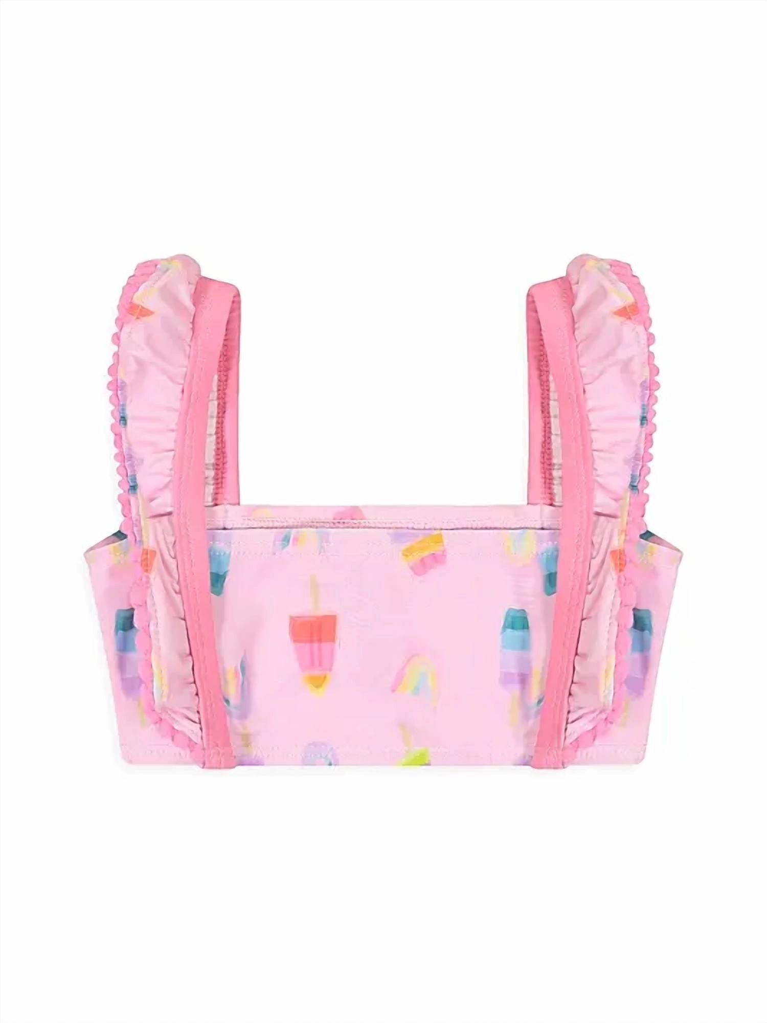 Girl's Popsicle 2-Piece Ruffle Swimsuit In Pink