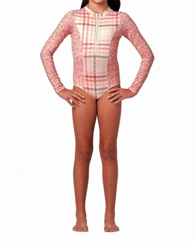 Girl's Scuba Doo One Piece Swimsuit In Gingham stylish teen girl swimsuits, teen girls swimwear sets