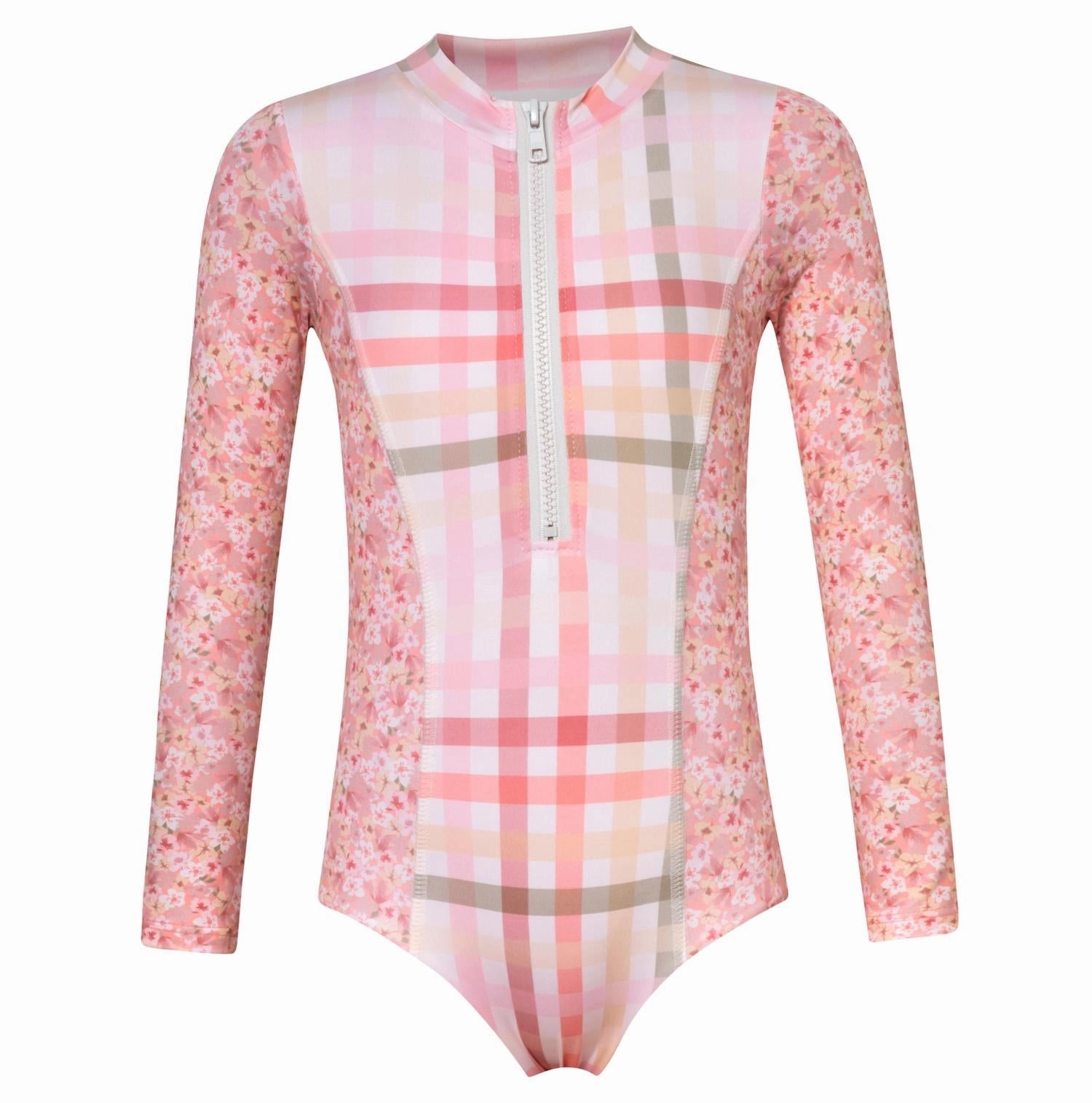 Girl's Scuba Doo One Piece Swimsuit In Gingham