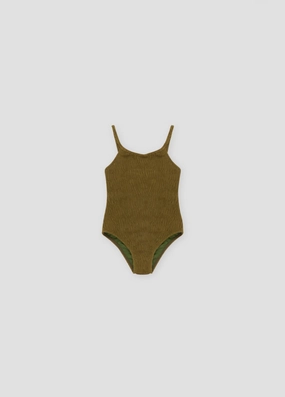 Girl's Smock Olivia Claro Swimsuit In Olive Green stylish teen girl swimsuits, teen girls swimwear sets
