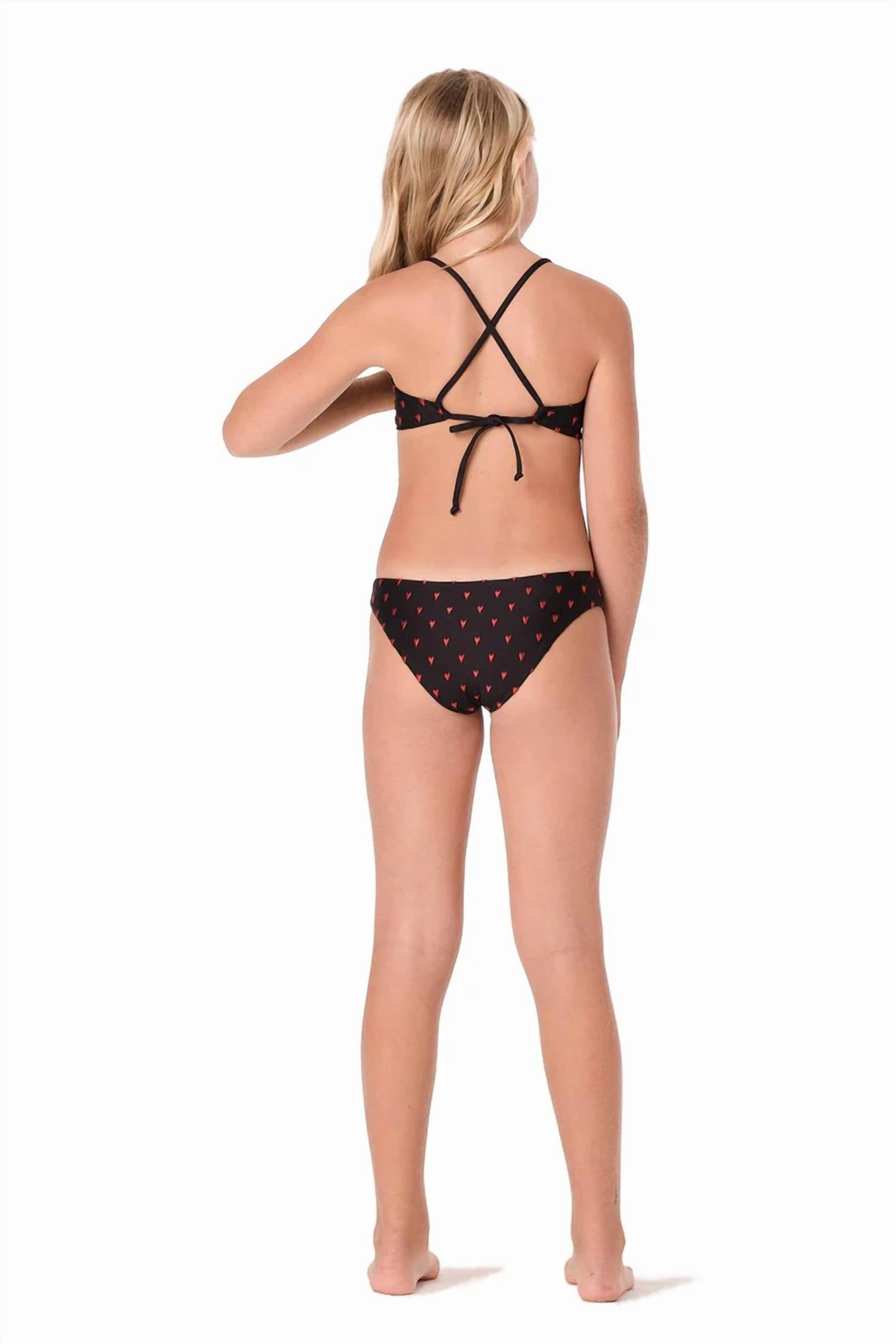 Girl's Valentine Bikini In Black
