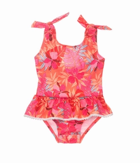 Girl/toddler 1-Piece Swimsuit In Tropical Punch stylish teen girl swimsuits, teen girls swimwear sets