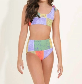 Girls Brenda Bikini Set In Bandana cute swimsuits for teen girls, modest teen swimwear