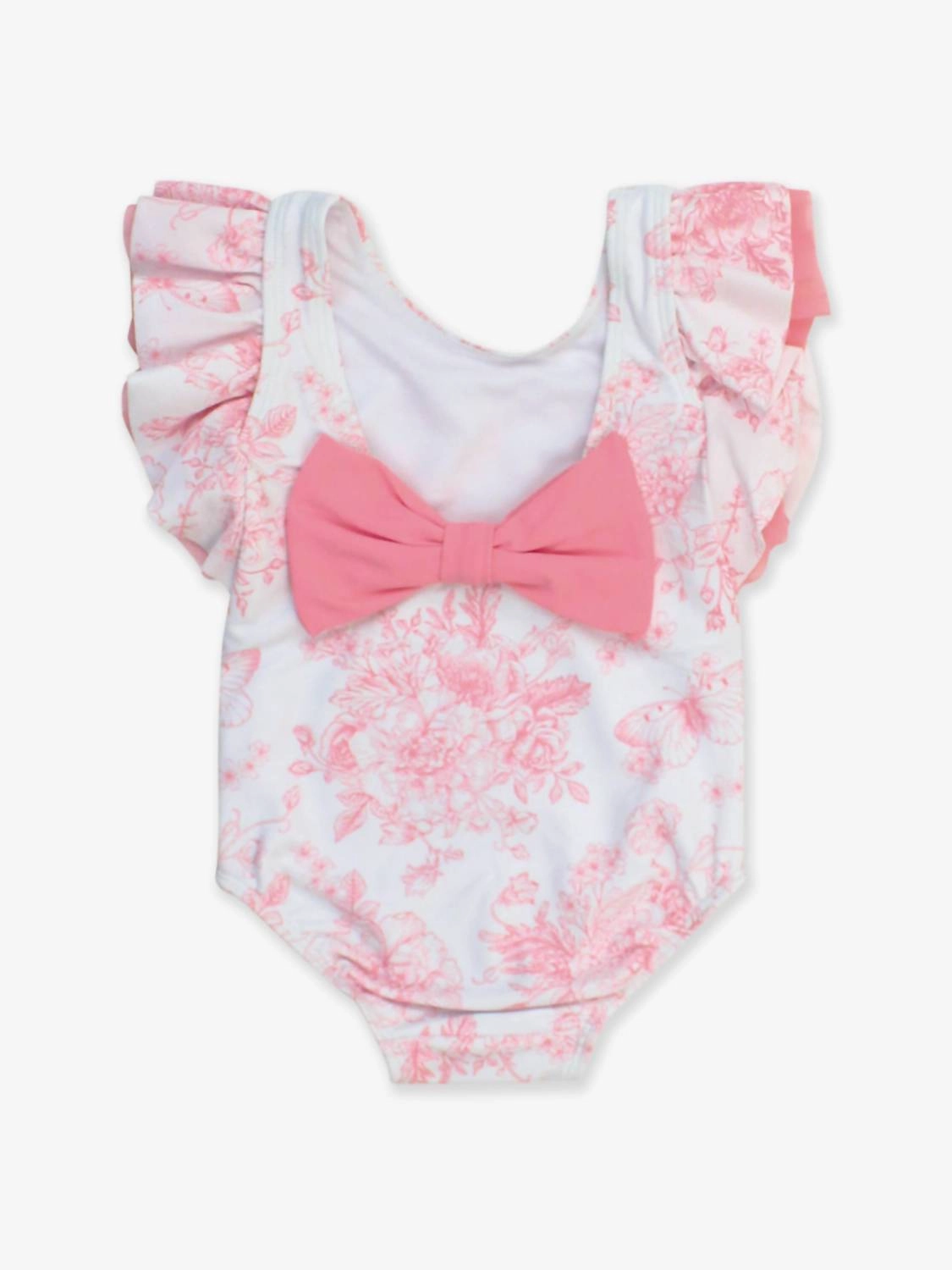 Girls Bubblegum Butterfly Garden Toile Butterfly Sleeve One Piece In Pink