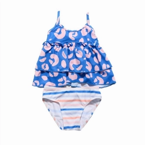 Girls Caribbean Two-Piece Swimsuit In Blue stylish teen girl swimsuits, teen girls swimwear sets