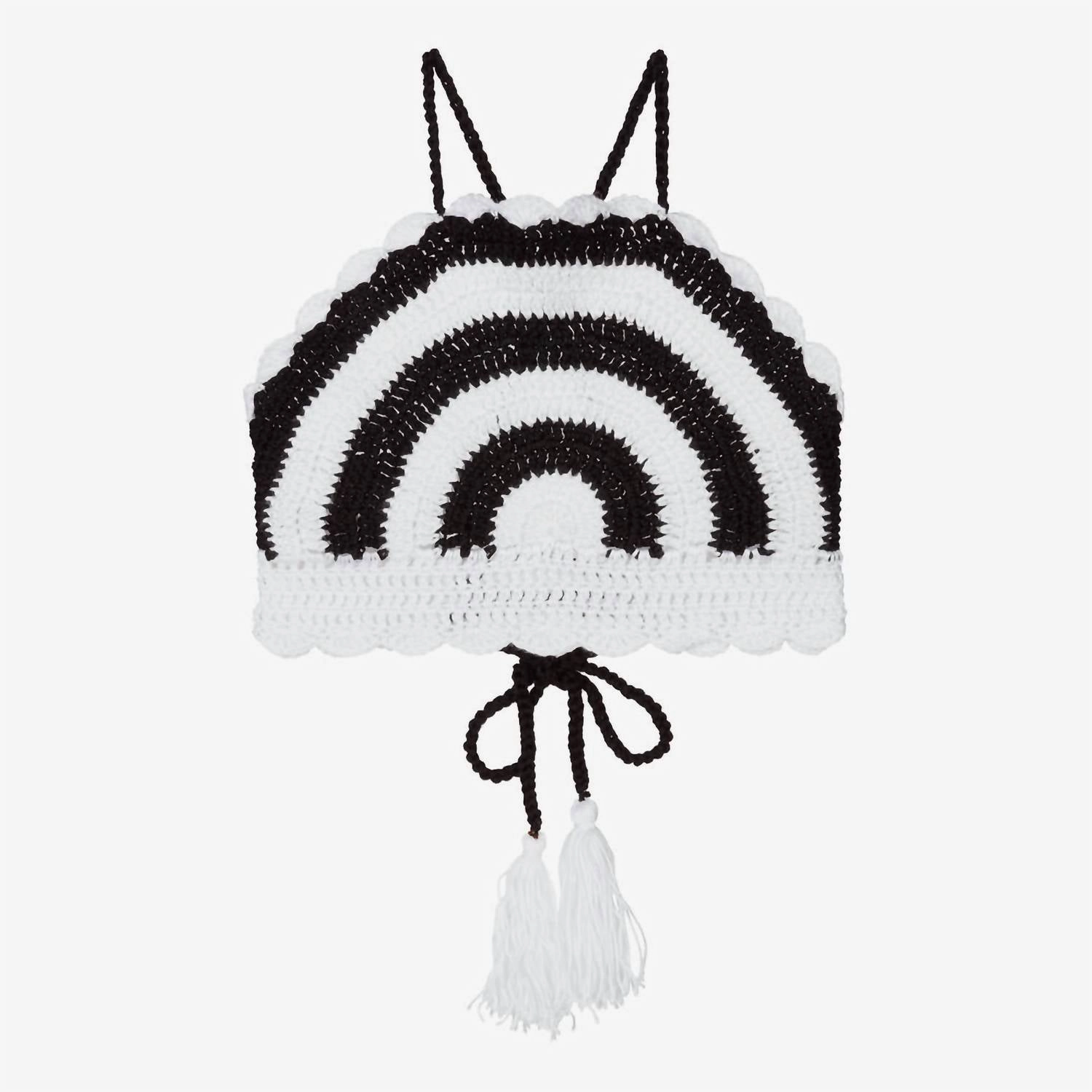 Girls Mika Crochet Top In Black/white