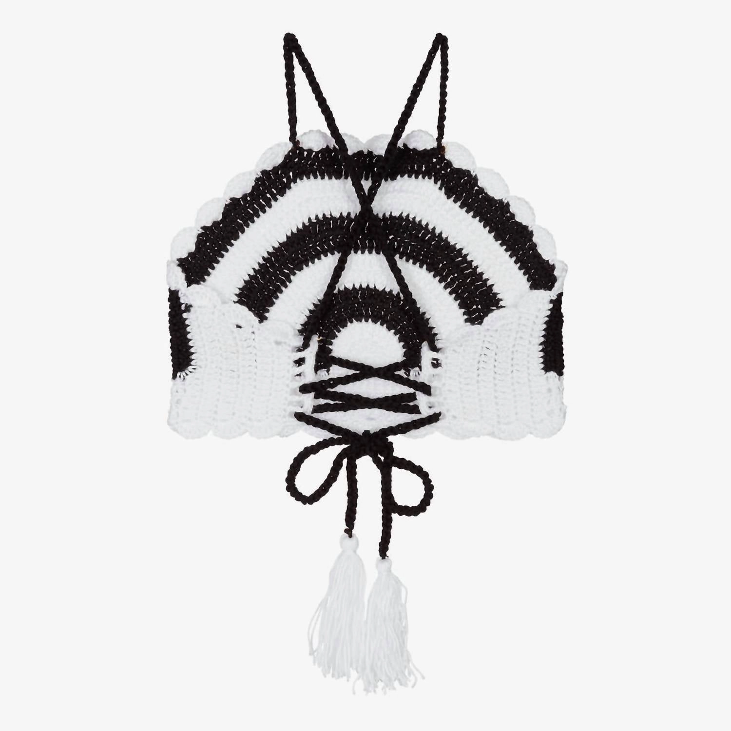 Girls Mika Crochet Top In Black/white