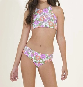 Girls Olivia Bikini In Flower Power cute swimsuits for teen girls, modest teen swimwear