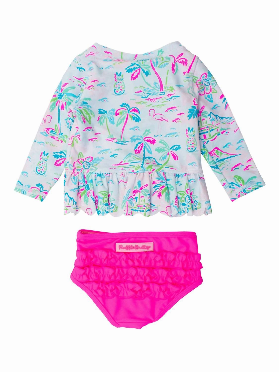 Girls Tropical Resort Two-Piece Swimsuit In White