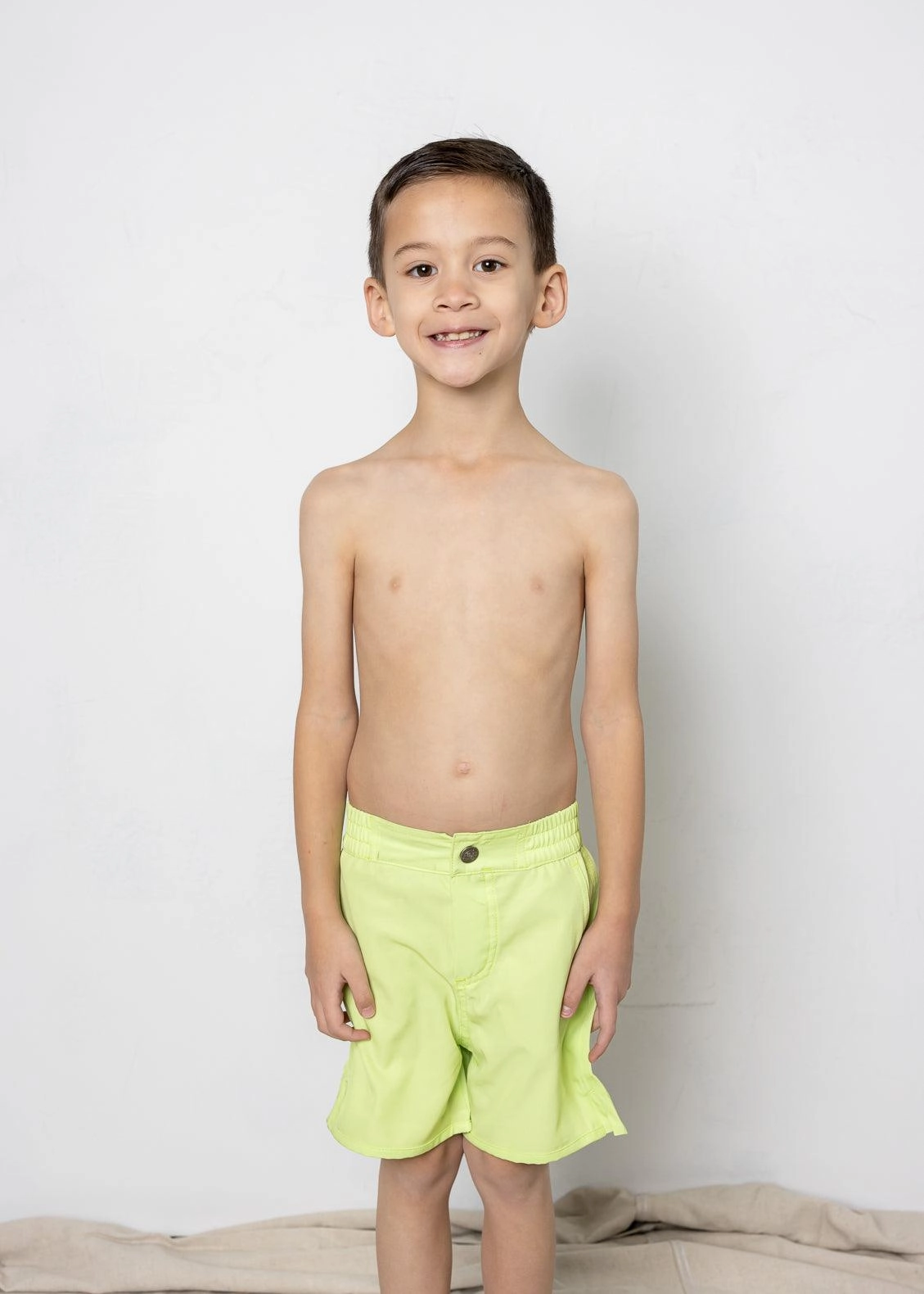 Glow Green | Mini Boardies boys summer swimwear, boys rash guard swim sets