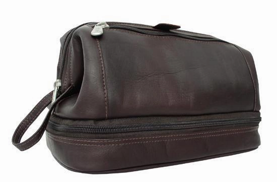 Piel Leather U Frame Utility Kit W/ Zip Bottom Padded Travel Bag Lightweight Travel Bag