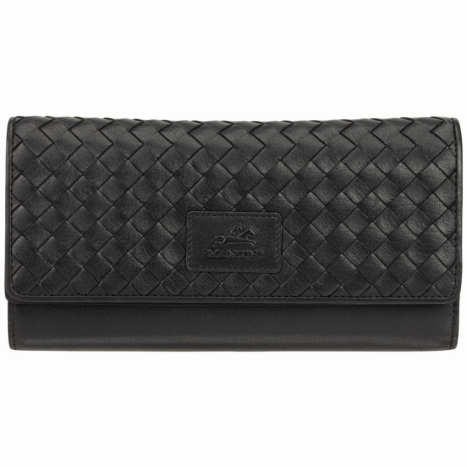 RFID Protection Case Mancini Basket Weave Rfid Secure Quadruple Fold Wallet