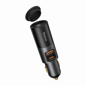 Trendy Picks Today Limited Stock Deals Baseus 120W Car Charger U   C   Cigarette Lighter Socket Grey (Ccbt-C0G)