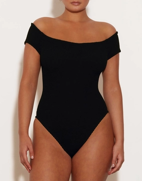Grace Swimsuit - Black womens resort swimwear, flattering one-piece swimsuits