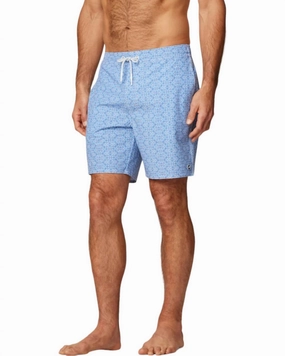 Half Elastic 7" Surf Shorts In Aries mens full coverage swimwear, stylish mens swim trunks