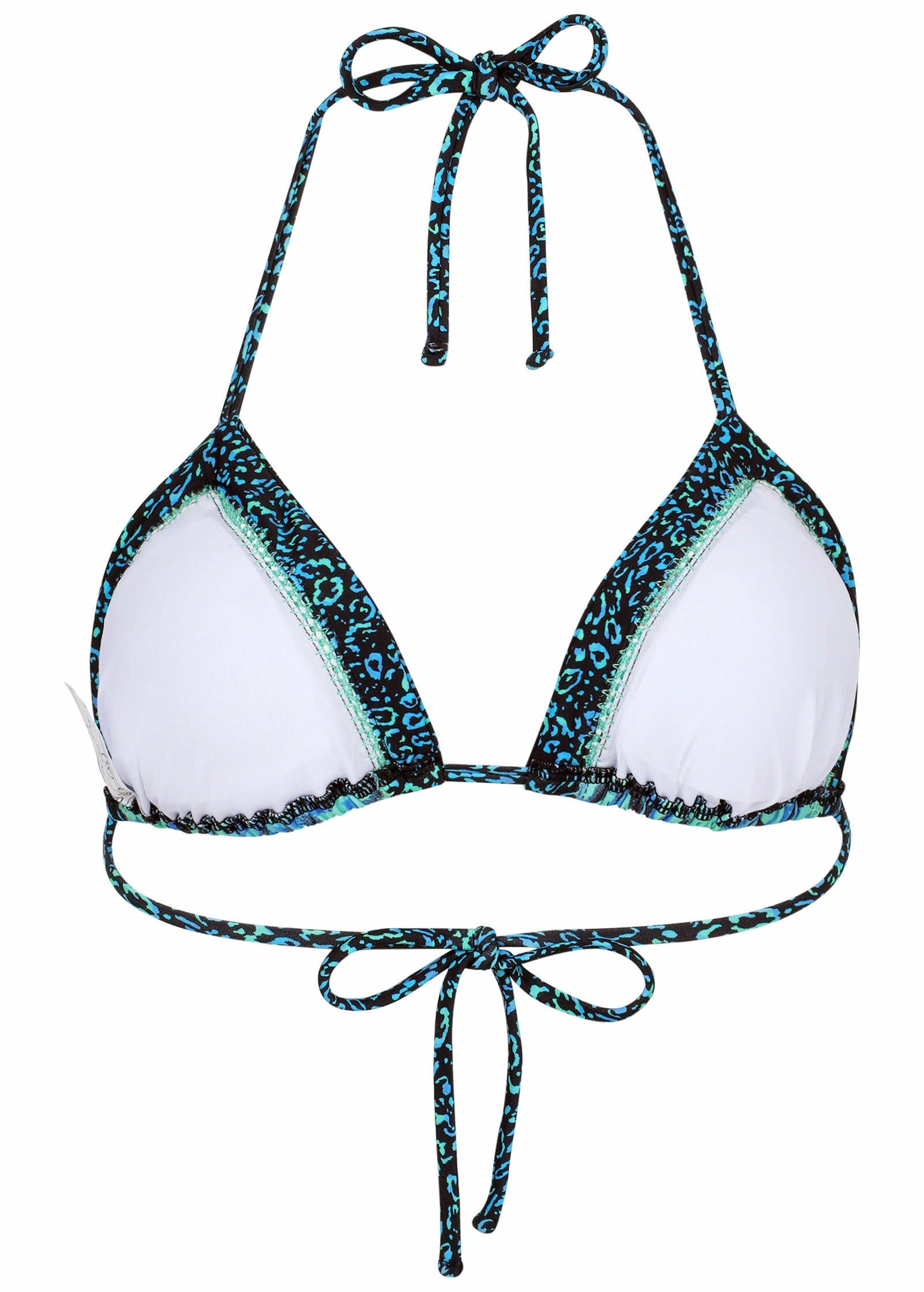 Hamptons Diamond Stitch Triangle Top - Cool Leopard Combo