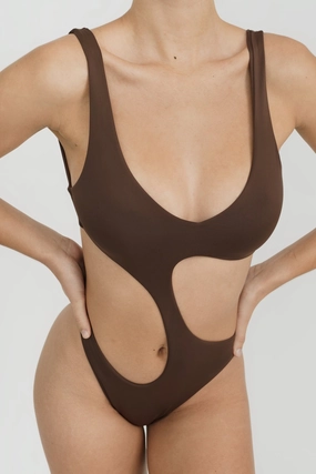 Harlow One Piece - Chocolate soft fabric swimwear women, resort swimwear for ladies