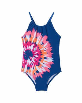 Hatley Shibori Tie-Dye Gather Front Swimsuit cute swimsuits for teen girls, modest teen swimwear