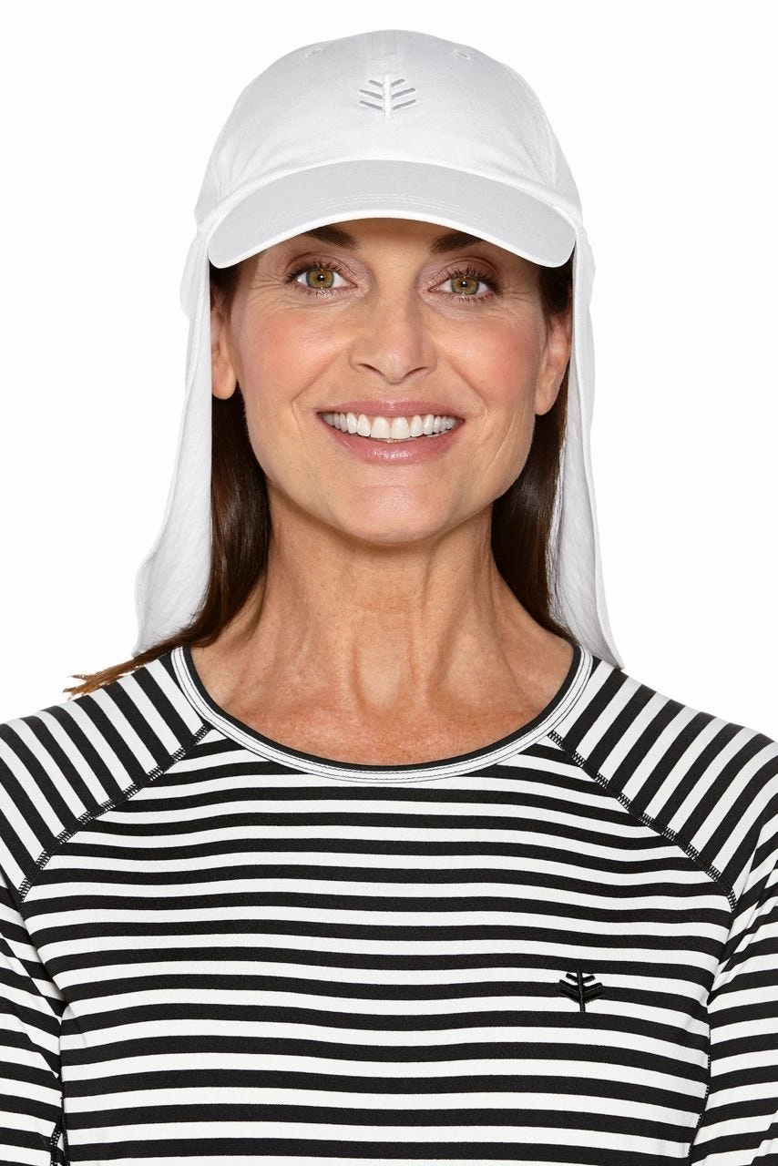 Hayden Chlorine Resistant All Sport Hat | White womens athletic swimwear, performance swimwear for women