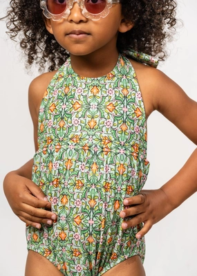 Heirloom Tulip | Baby Romper One-Piece girls full coverage swimwear, kids swimwear for pool