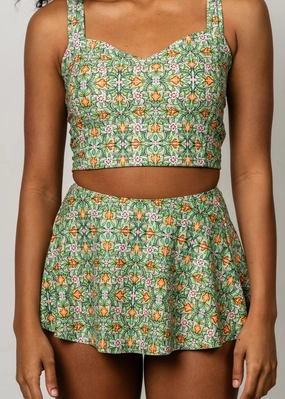 Heirloom Tulip | Detached Short Skirt elastic waistband swim bottoms, mix-and-match bikini bottoms