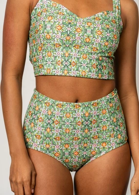 Heirloom Tulip | High-Waisted Bottoms elastic waistband swim bottoms, mix-and-match bikini bottoms