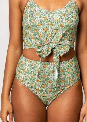 Heirloom Tulip | Up High Bottoms elastic waistband swim bottoms, mix-and-match bikini bottoms