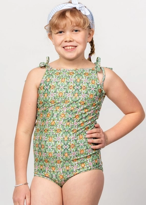 Heirloom Tulip | Youth Simply One-Piece girls full coverage swimwear, kids swimwear for pool